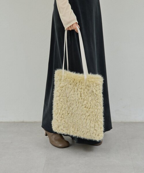 GALLARDAGALANTE(ガリャルダガランテ)の「【2.718】フェイクカシミヤトート(トートバッグ・レディース・オフホワイト/レモンイエロー・FREE)」の4枚目の写真