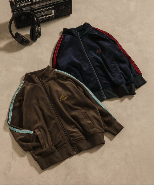 BREEZE（ブリーズ）の「【ジュニア対応】ベロアトラックジャケット(セットアップ可)（カーディガン/ボレロ・キッズ・ネイビー/ブラウン・90/100/110/140/150/120/130）」の10枚目の写真