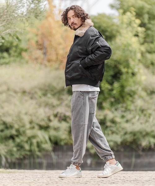 mj11218-リアルファー襟フライトジャケット(HLCM0206)（ミリタリー