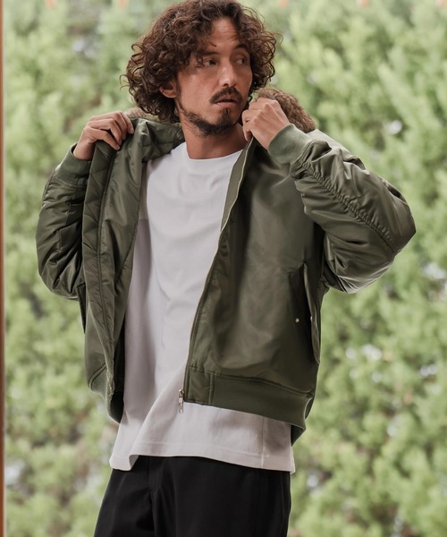 mj11218-リアルファー襟フライトジャケット(HLCM0206)（ミリタリー