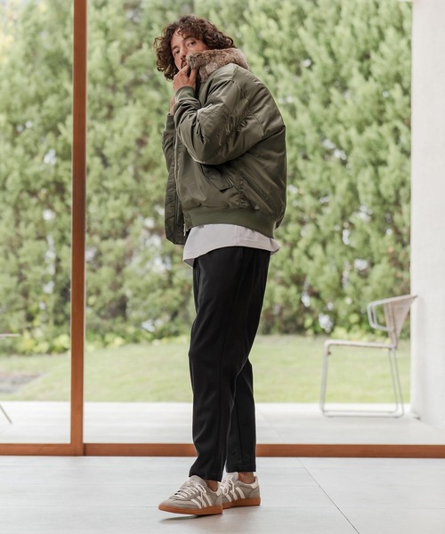 mj11218-リアルファー襟フライトジャケット(HLCM0206)（ミリタリー