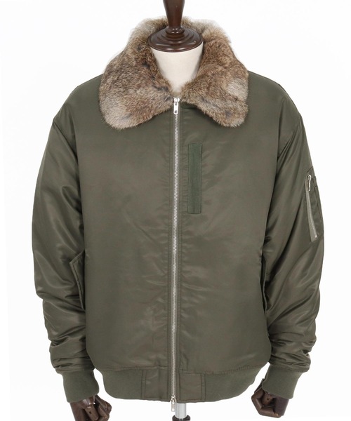 ハ*ケ様 オリーブ色 フライトジャケット ファー襟付き ハ*ケ様 オリーブ色 フライトジャケット ファー襟付き ハ*ケ様