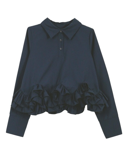 裾フリルデザイン長袖ブラウス（シャツ/ブラウス）｜KOBE LETTUCE