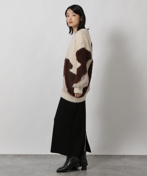 LAKOLE（ラコレ）の「＜選べる着丈＞12ゲージ総針ニットナロースカート / 607508（スカート・レディース・レッド/モカ/ブラック・LARGE/MEDIUM）」の8枚目の写真