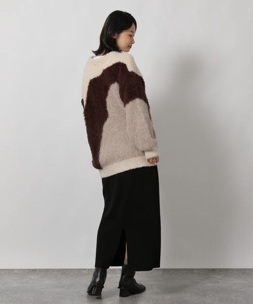 LAKOLE（ラコレ）の「＜選べる着丈＞12ゲージ総針ニットナロースカート / 607508（スカート・レディース・レッド/モカ/ブラック・LARGE/MEDIUM）」の9枚目の写真