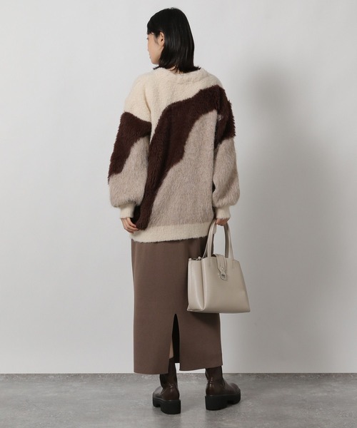 LAKOLE（ラコレ）の「＜選べる着丈＞12ゲージ総針ニットナロースカート / 607508（スカート・レディース・レッド/モカ/ブラック・LARGE/MEDIUM）」の17枚目の写真