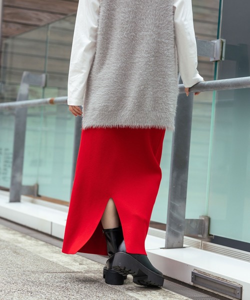 セール】＜選べる着丈＞12ゲージ総針ニットナロースカート / 607508
