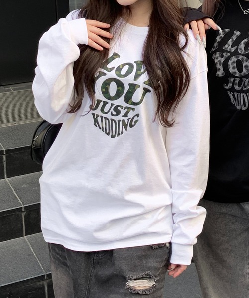lilful(リルフル)の「Y2Kデザイン アソートロンT 迷彩柄/レオパード柄/ハートロゴ(Tシャツ/カットソー・レディース・ホワイト系その他3/ブラック系その他/ブラック系その他3/ブラック系その他2/ブラック/ホワイト系その他/ホワイト/グレー系その他/グレー/ホワイト系その他2・S/M)」の5枚目の写真