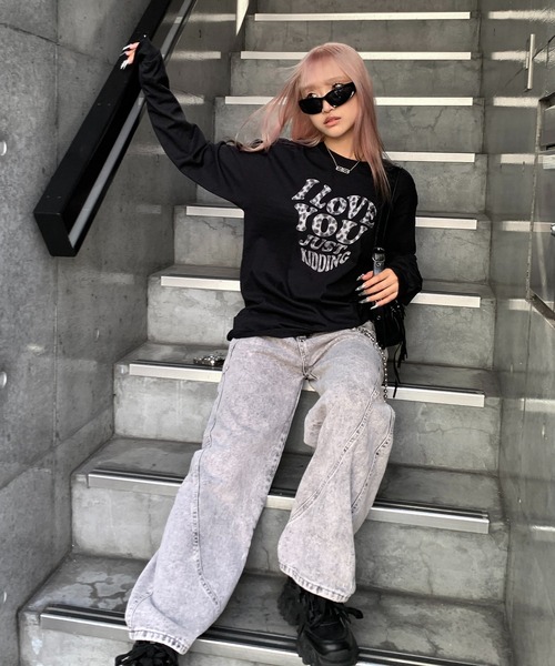 lilful(リルフル)の「Y2Kデザイン アソートロンT 迷彩柄/レオパード柄/ハートロゴ(Tシャツ/カットソー・レディース・ホワイト系その他3/ブラック系その他/ブラック系その他3/ブラック系その他2/ブラック/ホワイト系その他/ホワイト/グレー系その他/グレー/ホワイト系その他2・S/M)」の13枚目の写真
