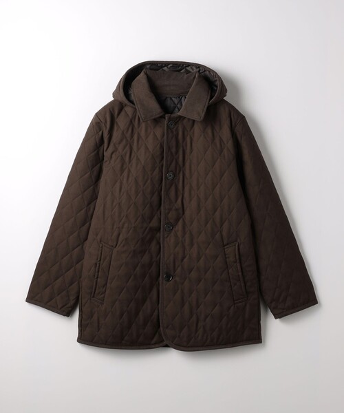 セール】ウールライク サージ キルティング ステンカラーコート‐はっ水