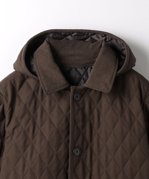 セール】ウールライク サージ キルティング ステンカラーコート‐はっ水