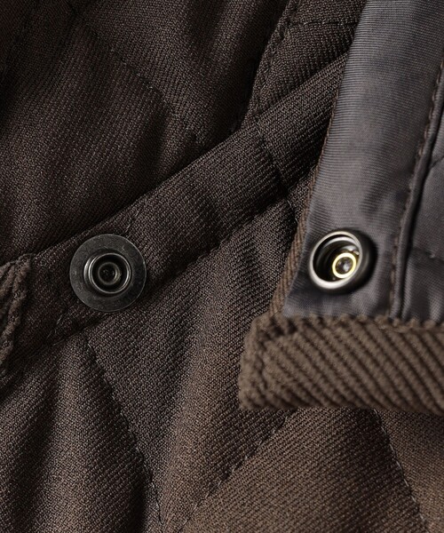 セール】ウールライク サージ キルティング ステンカラーコート‐はっ水