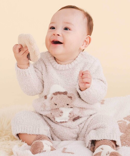 SLAP SLIP BABY（スラップスリップベビー）の「【お揃い/ウォッシャブル加工】アニマルウサギクマロボットもこもこロンパース(70~80cm)（ロンパース・キッズ・ベージュ/ピンク/ブルー・80ｃｍ/70cm）」の2枚目の写真