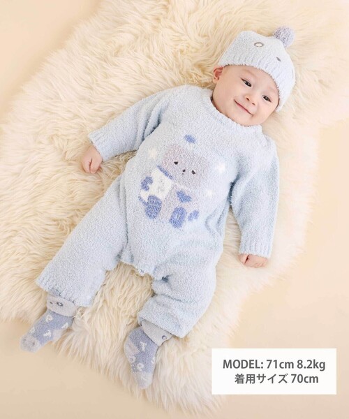 SLAP SLIP BABY（スラップスリップベビー）の「【お揃い/ウォッシャブル加工】アニマルウサギクマロボットもこもこロンパース(70~80cm)（ロンパース・キッズ・ベージュ/ピンク/ブルー・80ｃｍ/70cm）」の5枚目の写真