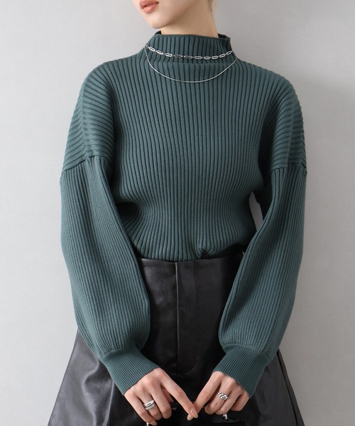 SpRay(スプレイ)の「ボリューム袖ボトルネックニット(ニット/セーター・レディース・ブラウン/ボルドー/グレー/ブラック/アイボリー/ダークブルー/グリーン・FREE)」の19枚目の写真