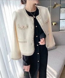 パールボタンニットカーディガン