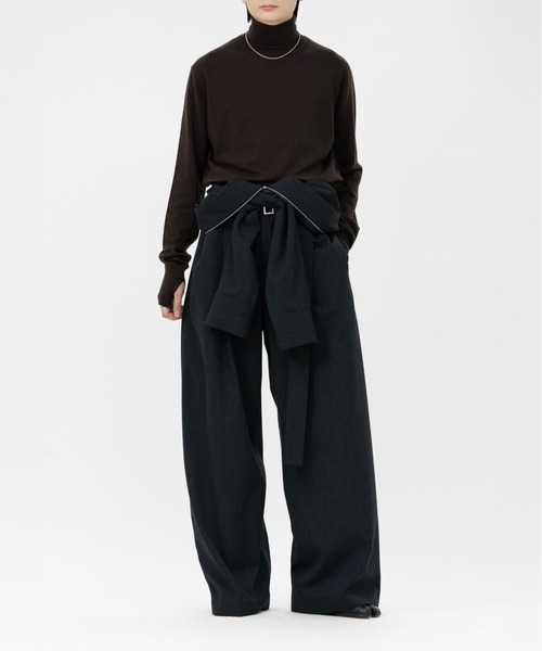 LAPIIS（ラピス）の「MERINO WOOL THUMBHOLE TURTLENECK KNIT（ニット/セーター・メンズ・ブラック/チャコールグレー/ブラウン/ブルー・MEDIUM/LARGE）」の18枚目の写真