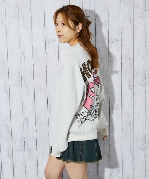 GORGE(ゴージ)の「《バックロゴ×グラフィック》レディースジャガード ニット ルーズシルエット 秋冬(ニット/セーター・レディース・ブラック/オフホワイト/グレー/レッド・F)」の10枚目の写真
