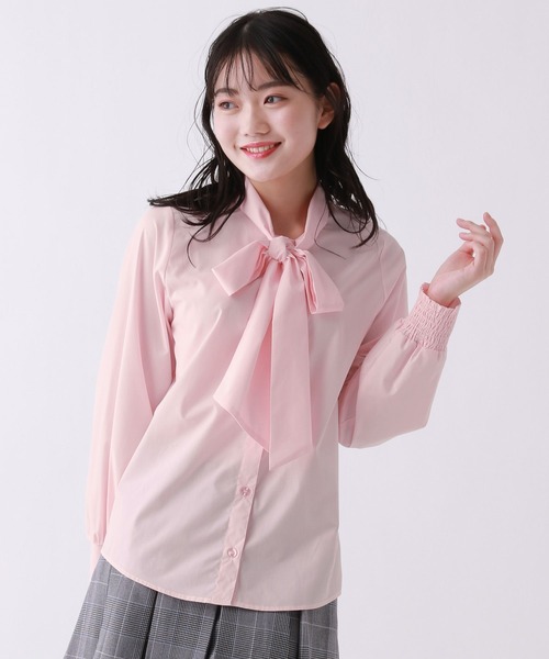 repipi armario（レピピ アルマリオ）の「BIGリボンブラウス（シャツ/ブラウス・キッズ・サックスブルー/オフホワイト/ピンク・LARGE/MEDIUM/SMALL）」の3枚目の写真