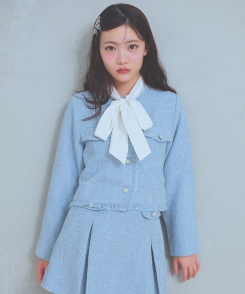 repipi armario（レピピ アルマリオ）の「BIGリボンブラウス（シャツ/ブラウス・キッズ・サックスブルー/オフホワイト/ピンク・LARGE/MEDIUM/SMALL）」の4枚目の写真