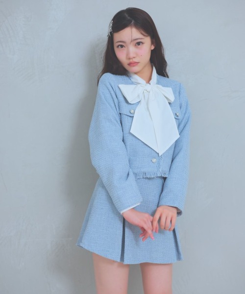 repipi armario（レピピ アルマリオ）の「BIGリボンブラウス（シャツ/ブラウス・キッズ・サックスブルー/オフホワイト/ピンク・LARGE/MEDIUM/SMALL）」の5枚目の写真