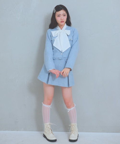 repipi armario（レピピ アルマリオ）の「BIGリボンブラウス（シャツ/ブラウス・キッズ・サックスブルー/オフホワイト/ピンク・LARGE/MEDIUM/SMALL）」の6枚目の写真