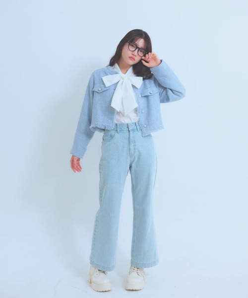 repipi armario（レピピ アルマリオ）の「BIGリボンブラウス（シャツ/ブラウス・キッズ・サックスブルー/オフホワイト/ピンク・LARGE/MEDIUM/SMALL）」の11枚目の写真