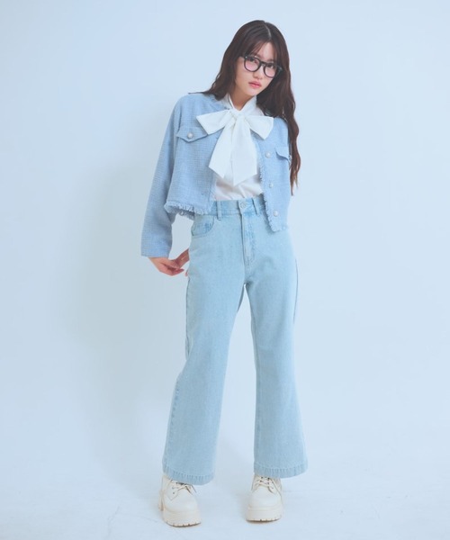 repipi armario（レピピ アルマリオ）の「BIGリボンブラウス（シャツ/ブラウス・キッズ・サックスブルー/オフホワイト/ピンク・LARGE/MEDIUM/SMALL）」の12枚目の写真