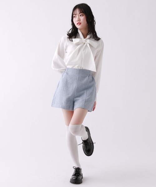 repipi armario（レピピ アルマリオ）の「BIGリボンブラウス（シャツ/ブラウス・キッズ・サックスブルー/オフホワイト/ピンク・LARGE/MEDIUM/SMALL）」の14枚目の写真