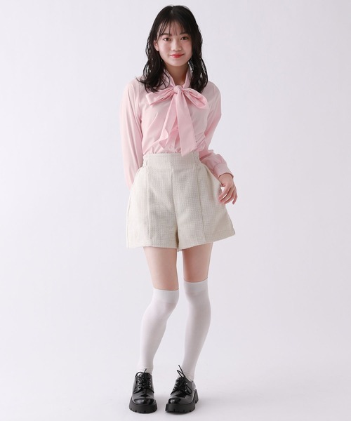 repipi armario（レピピ アルマリオ）の「BIGリボンブラウス（シャツ/ブラウス・キッズ・サックスブルー/オフホワイト/ピンク・LARGE/MEDIUM/SMALL）」の17枚目の写真