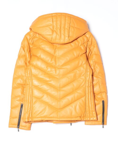 ダブルライダースラムレザーダウン（ダウンジャケット/コート