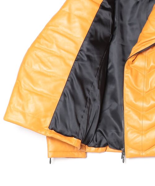 ダブルライダースラムレザーダウン（ダウンジャケット/コート