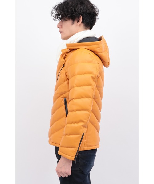 セール】ダブルライダースラムレザーダウン（ダウンジャケット/コート