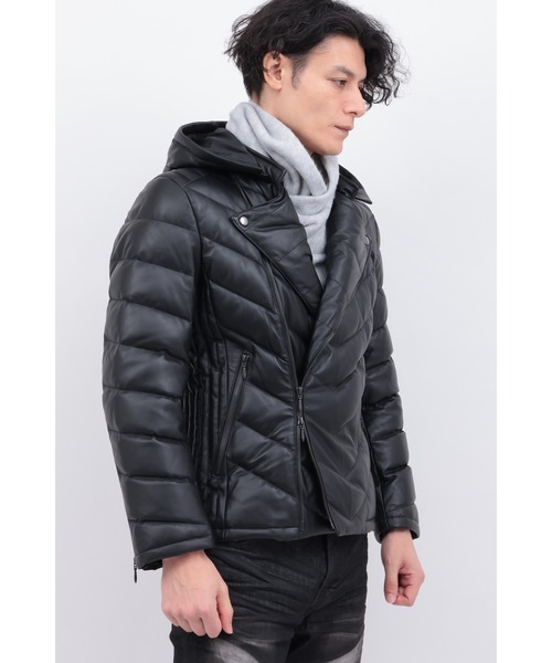 トルネードマート ラムレザー ダブルライダースジャケット セール】ダブルライダースラムレザーダウン（ダウンジャケット/コート