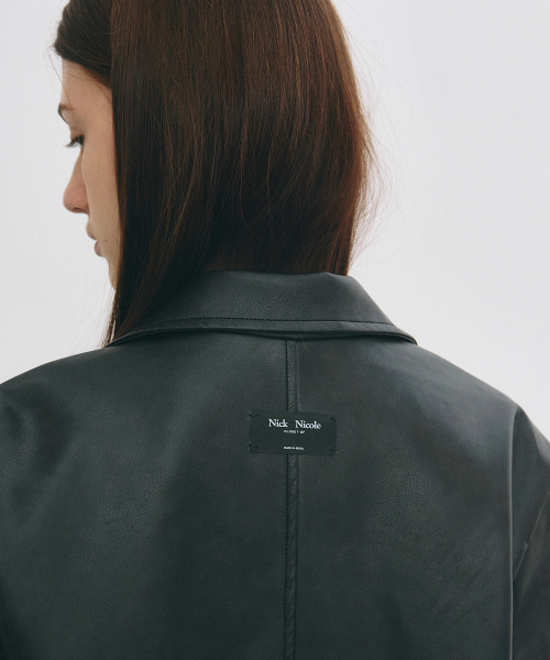NICK&NICOLE(ニックアンドニコール)の「MINIMAL VINTAGE WASHED LEATHER JACKET_BLACK(ライダースジャケット・レディース・その他・FREE)」の2枚目の写真