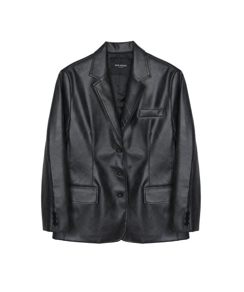 NICK&NICOLE(ニックアンドニコール)の「MINIMAL VINTAGE WASHED LEATHER JACKET_BLACK(ライダースジャケット・レディース・その他・FREE)」の5枚目の写真