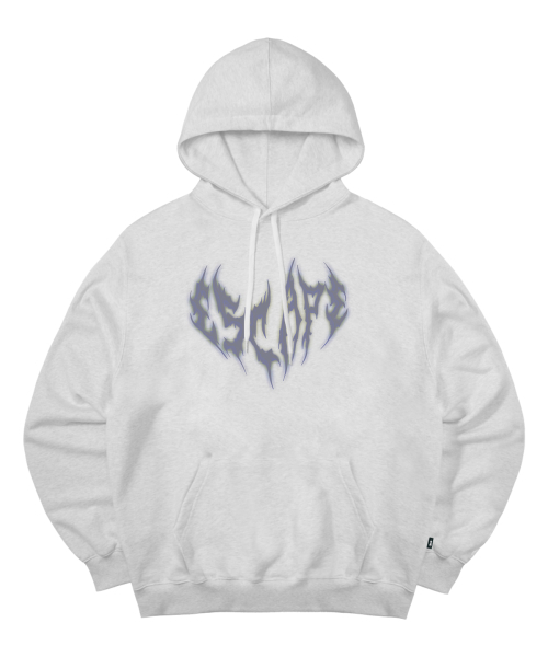 ESCAPEFROM(エスケープフロム)の「THORN LOGOプリントフードパーカー ホワイトメランジ(パーカー・レディース・その他・MEDIUM/LARGE/X-LARGE)」の2枚目の写真
