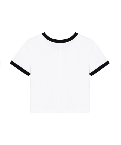 NICK&NICOLE(ニックアンドニコール)の「NICOLE COLOURWAY RINGER CROP TOP_WHITE BLACK(Tシャツ/カットソー・レディース・その他・FREE)」の2枚目の写真