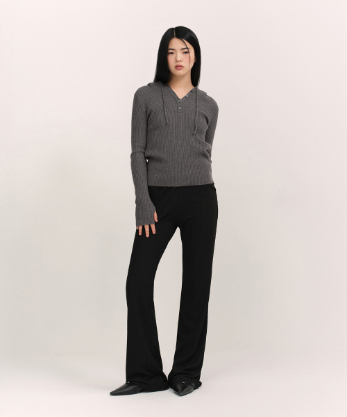 MUSINSA STANDARD WOMAN（ムシンサスタンダードウーマン）の「ウィメンズバーティカルテクスチャードラップスカートジャージパンツ[ブラック]（スラックス・レディース・その他・30/24/26/28）」の6枚目の写真