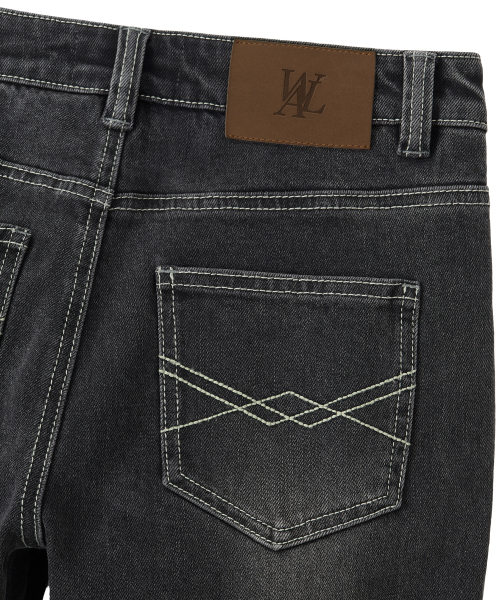 WOOALONG(ウアロン)の「Cat Washed Stitch Bootcut denim pants - BLACK(デニムパンツ・レディース・ブラック・SMALL/MEDIUM)」の6枚目の写真