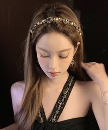 c.u.l | ラインストーン ビジュー カチューシャ cula1352(カチューシャ)