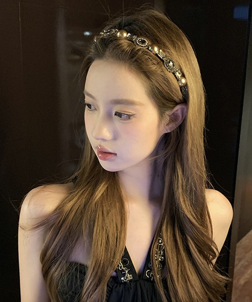 c.u.l（シーユーエル）の「ラインストーン ビジュー カチューシャ cula1352（カチューシャ・レディース・ゴールド・FREE）」の4枚目の写真