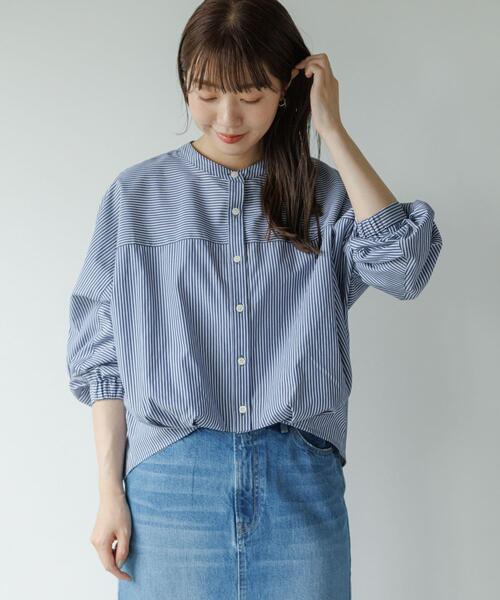 セール】『WEB限定』フロントタックバンドカラーシャツ（シャツ