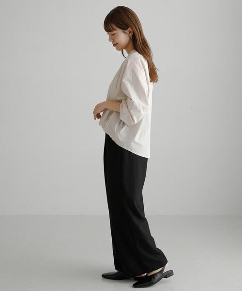 WEB限定』フロントタックバンドカラーシャツ（シャツ/ブラウス