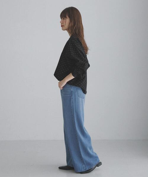 URBAN RESEARCH Sonny Label(アーバンリサーチサニーレーベル)の「『WEB限定』フロントタックバンドカラーシャツ(シャツ/ブラウス・レディース・ブルー/ライトベージュ/ホワイト系その他/ホワイト/ドット・FREE)」の13枚目の写真