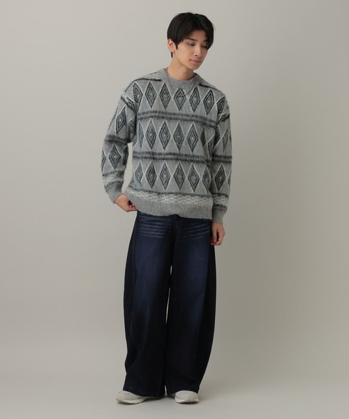 LAND MUSEUM（ランドミュージアム）の「LAND MUSEUM／フロッキーバレルパンツ（デニムパンツ・メンズ・ブルー・MEDIUM/LARGE）」の2枚目の写真