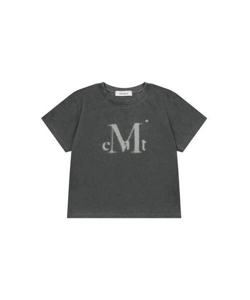 MUCENT(ムセント)の「ボニスプレーロゴピグメント半袖Tシャツ(2カラー)(Tシャツ/カットソー・レディース・チャコールグレー/ブルー・FREE)」の1枚目の写真