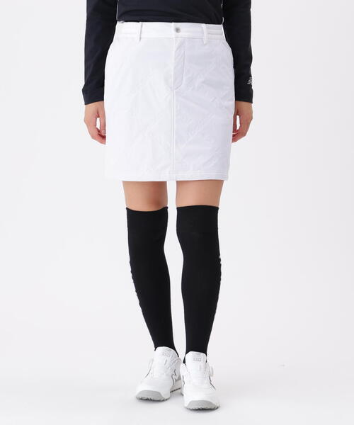 ニューバランスゴルフ　ダウンスカート　プリーツ　ウエストゴム　ホワイト　00 真冬のラウンドもゴキゲン♪ニューバランス ゴルフのあったか可愛い