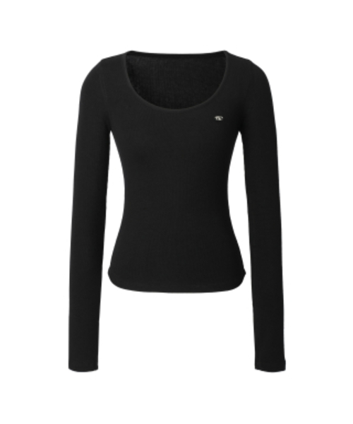 KHAKIPOINT(カーキポイント)の「Basic U-neck T-shirt (black)(Tシャツ/カットソー・レディース・その他・FREE)」の2枚目の写真