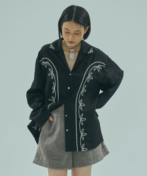 ROSE BUD（ローズバッド）の「(mag.by c)EMBROIDERY SHIRT（シャツ/ブラウス・レディース・オフホワイト/ブラック・ONE SIZE）」の13枚目の写真